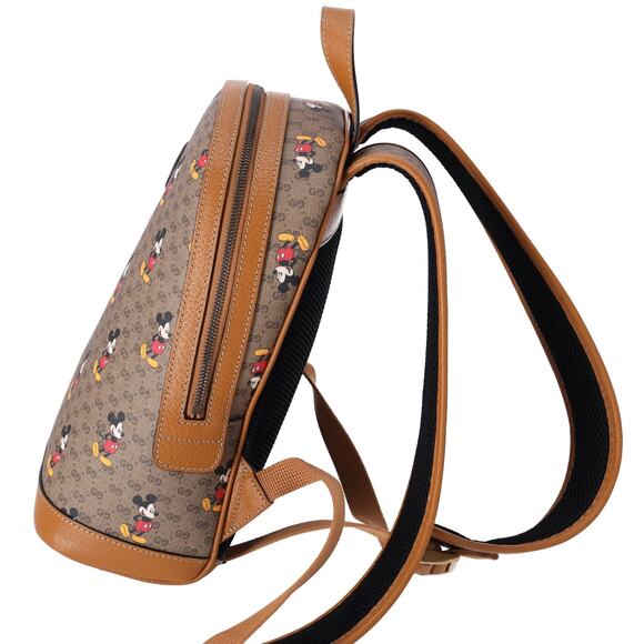 GUCCI x Disney Small Backpack Mickey Mouse Brown Multi GG Supreme - Picture 8 of 9